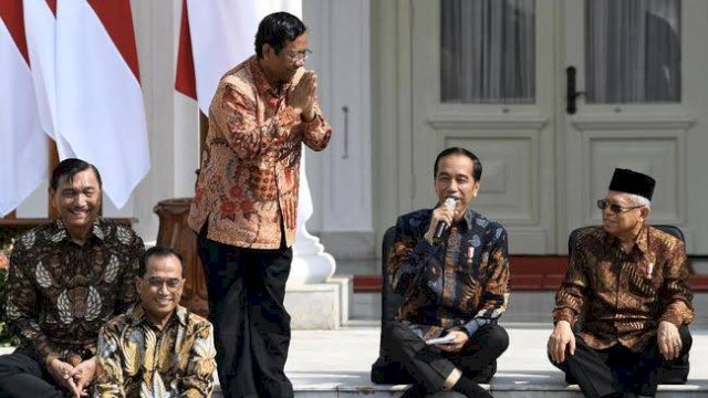 Mahfud MD saat diumumkan sebagai Menkopolhukam oleh Presiden Joko Widodo.