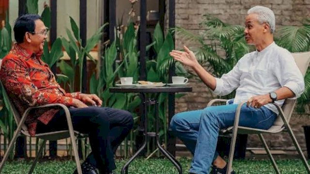 Basuki Tjahaja Purnama alias Ahok bersama Ganjar Pranowo