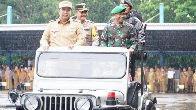 Bupati Kabupaten Maros AS Chaidir Syam memantau kesiapan aparat keamanan menjelang Pemilu 2024.