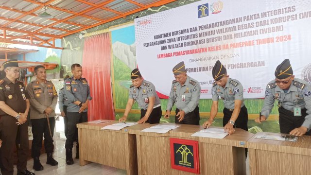 Lapas Kelas IIA Parepare Gelar Komitmen Bersama dan Penandatanganan Pakta Integritas Menuju WBK WBBM