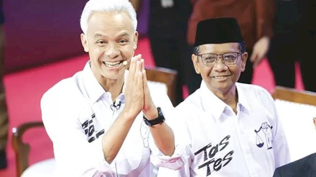 Pasangan calon Nomor Urut 3, Ganjar Pranowo-Mahfud MD.