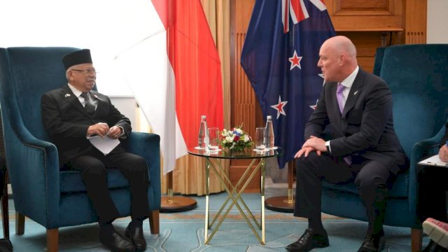 Wapres Ma&rsquo;ruf Amin Bertemu PM Selandia Baru, Bahas Pilot Susi Air Disandera KKB