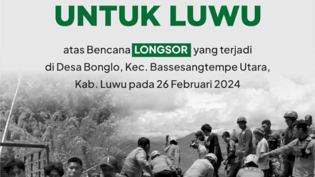 Ungkapan duka Pemkot Parepare untuk warga Kabupaten Luwu yang terkena musibah bencana longsor.
