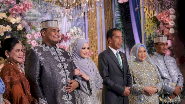 Presiden Joko Widodo hadir langsung pada acara resepsi pernikahan putra Menteri Pertanian Andi Amran Sulaiman, Andi Amar Ma'ruf Sulaiman di Jakarta. Ist