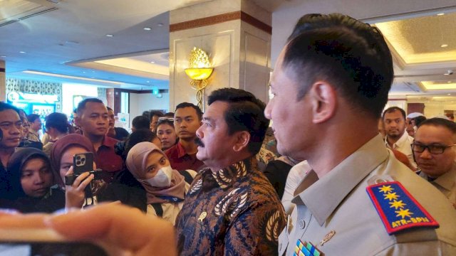 Menko Polhukam Hadi Tjahjanto saat menghadiri Rapat Koordinasi Nasional (Rakornas) Kementerian Agraria dan Tata Ruang (ATR/BPN) Tahun 2024 di Jakarta, Kamis, 7 Maret 2024. 