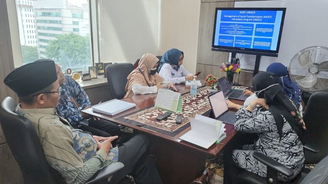 Direktur Urais Binsyar Adib terima delegasi BRIN bahas pengiatan literasi kebencanaan.