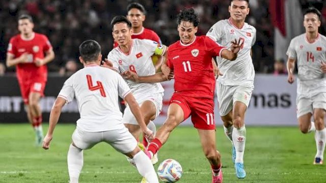 Indonesia saat menang 1-0 atas Vietnam pada duel matchday ketiga, 21 Maret lalu, di Stadion Gelora Bung Karno. 