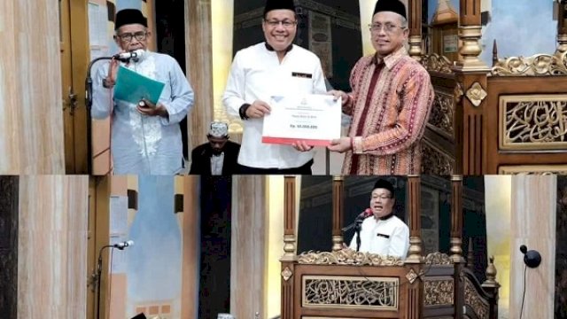 Sekwan DPRD Kota Makassar Salurkan Dana Hibah ke Masjid Al Amin 