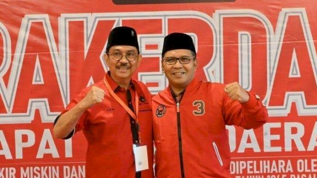Ketua PDIP Sulsel Ridwan Andi Wittiri bersama Mohammad Ramdhan Pomanto.