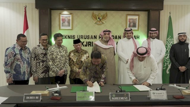Penandatanganan Perjanjian Kerja Sama antara Kemenag dan Saudia Airlines
