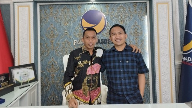 Sekretaris DPW NasDem Sulsel Syaharuddin Alrif bersama Ketua DPW PPP Sulsel Imam Fauzan. Ist