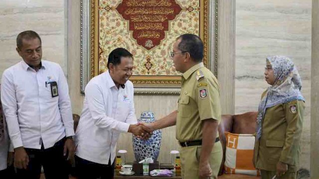 Wali Kota Makassar Danny Pomanto disela-sela audiensi bersama BPS Makassar, di Amirullah, Selasa (23/4/2024).