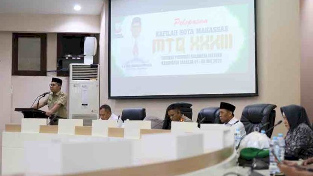 Danny Pomanto usai melepas kontingen Kafilah Kota Makassar MTQ XXXIII di Ruang Sipakatau Balai Kota, Senin (29/04/2024).