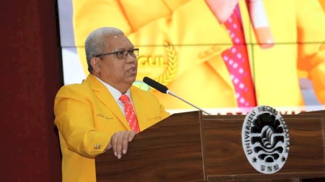 Karta Jayadi terpilih sebagai Rektor Universitas Negeri Makassar (UNM) periode 2024-2028, Jumat (3/5/2024).