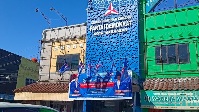 Kantor DPC Demokrat Makassar di Jalan AP Pettarani. Foto/PM