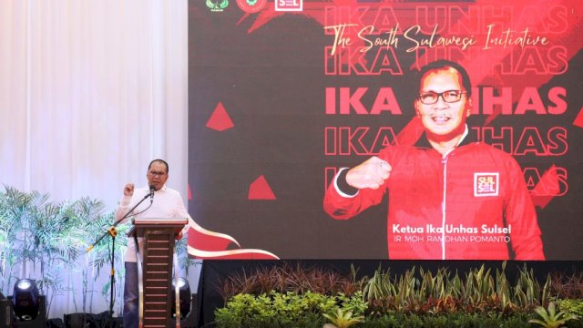 Ketua IKA Unhas Sulsel Moh Ramdhan Pomanto disela-sela agenda Ramah Tamah di Amirullah, Senin (27/5/2024) malam.