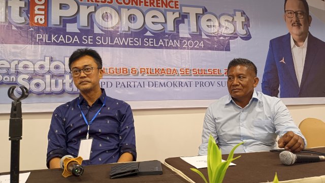Bakal calon Bupati Bone Andi Rio bersama Ketua DPC Demokrat Rustan. Foto/PM