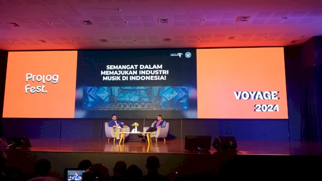 Menparekraf, Sandiaga Uno saat menghadiri Makassar Music Conference, di Universitas Ciputra, Minggu (30/6/2024).