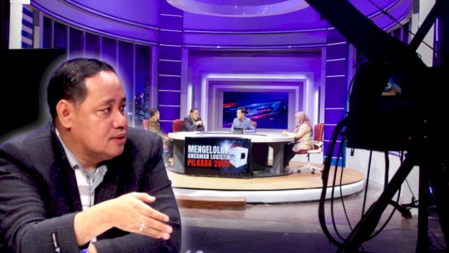 Anggota Bawaslu Herwyn JH Malonda saat menjadi narasumber di TVRI dengan tema Mengelola Ancaman Logistik Pilkada 2024.
