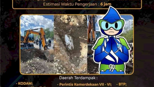 PDAM Makassar Akan Relokasi Pipa di Tamalanrea Buntut Pengerjaan Proyek Dinas PU