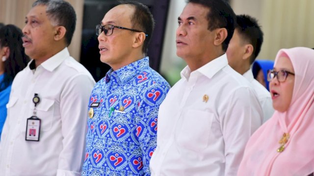 Menteri Pertanian Andi Amran Sulaiman besama Penjabat Gubernur Sulsel Prof Zudan Arif Fakrulloh