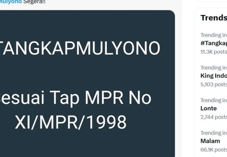 #TangkapMulyono&nbsp;Trending di Medsos
