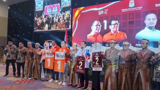 KPU Sulsel Gelar Rapat Pleno Terbuka Pengundian Nomor Urut Calon