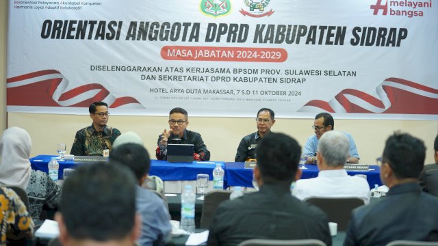 Orientasi Anggota DPRD Sidrap, Jufri Rahman Ingatkan Tanggungjawab Bela Kepentingan Rakyat
