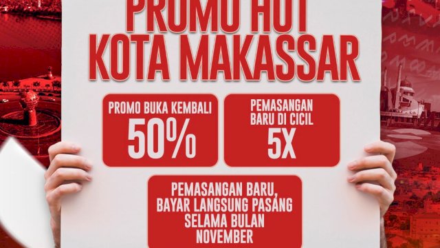Perumda Air Minum Berikan Promo Khusus Sambut HUT ke-417 Kota Makassar