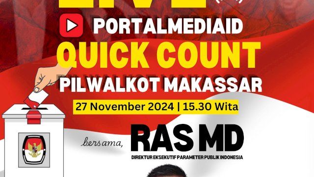 Portalmedia.id Gandeng Lembaga Survei Parameter Publik Indonesia Gelar Hitung Cepat Pilwalkot Makassar