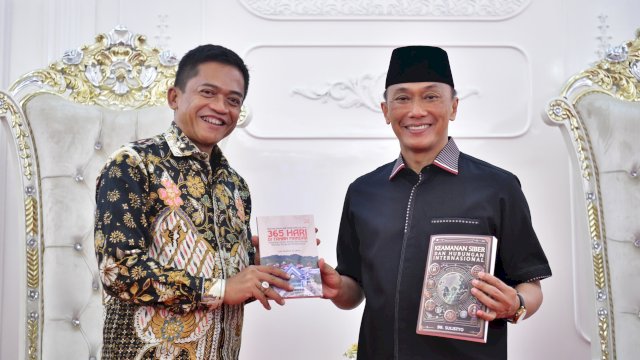 Penjabat Gubernur Sulsel Prof Zudan Arif Fakrulloh menerima kunjungan Deputi III Badan Siber dan Sandi Negara (BSSN) Dr Sulistyo