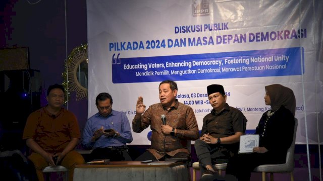 Anggota Bawaslu Herwyn JH Malonda dalam diskusi yang digelar Jaringan Pendidikan Pemilih untuk Rakyat (JPPR) di Jakarta,