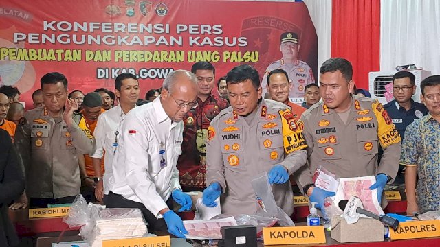 Pabrik Uang Palsu di Gowa Dibongkar, Libatkan 17 Tersangka dengan Barang Bukti Fantastis