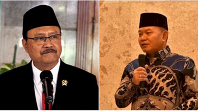Menteri Sosial Saifullah Yusuf (Gus Ipul) dan mantan Kepala Staf Angkatan Darat, Jenderal TNI (Purn) Dudung Abdurrachman