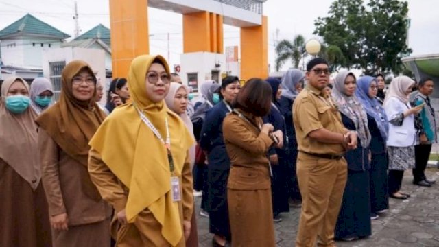 Rumah Sakit Umum Daerah (RSUD) Andi Makkasau menggelar Apel Pagi Bersama, Selasa (7/1/2025).