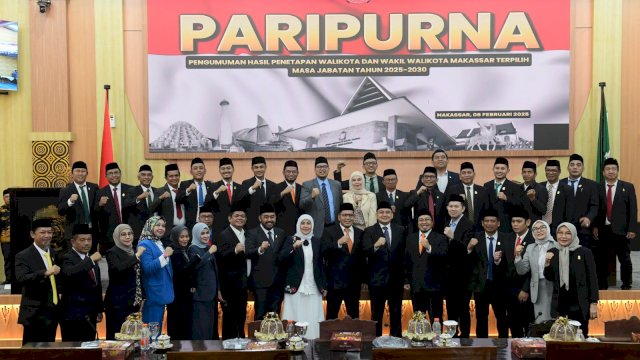 Dewan Perwakilan Rakyat Daerah (DPRD) Kota Makassar menetapkan pasangan Munafri Arifuddin dan Aliyah Mustika Ilham, sebagai Wali Kota dan Wakil Wali Kota Makassar terpilih Periode 2025-2030.