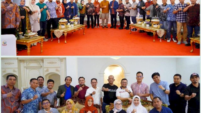 Panitia SUMU III Himpuni saat melakukan audiens dengan Pj Gubernur Sulsel, Prof Fadjry Djufry (atas) dan pertemuan dengan Ketua DPRD Sulsel, Hj Andi Rachmatika Dewi.