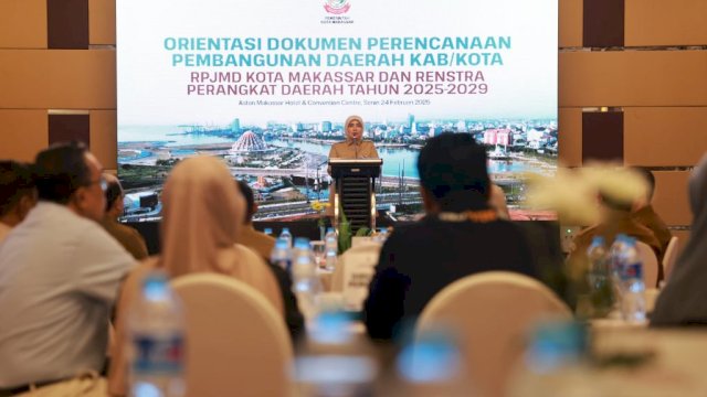 Wakil Wali Kota Makassar Aliyah Mustika Ilham dalam Orientasi Dokumen Perencanaan Pembangunan Daerah Kabupaten/Kota, RPJMD Kota Makassar, dan Renstra Perangkat Daerah Tahun 2025-2029