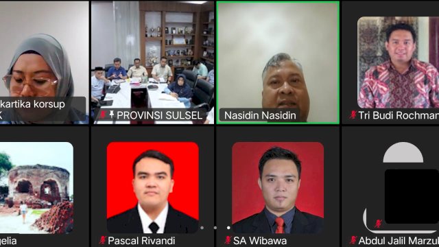 Rapat Koordinasi dan Diskusi Pengelolaan Anggaran Pendapatan dan Belanja Daerah (APBD) serta Pengadaan Barang dan Jasa (PBJ) Provinsi Sulsel bersama KPK yang dilakukan secara virtual, Selasa, 25 Maret 2025. 