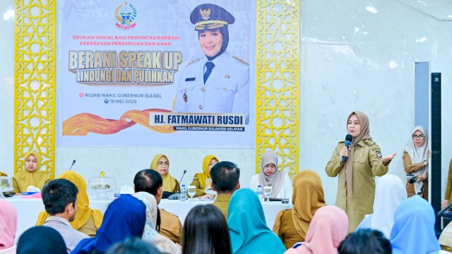 Edukasi sosial bertajuk &ldquo;Berani Speak Up: Lindungi dan Pulihkan&rdquo; yang berlangsung di Rumah Jabatan Wakil Gubernur Sulsel, Kota Makassar, pada Senin, 19 Mei 2025