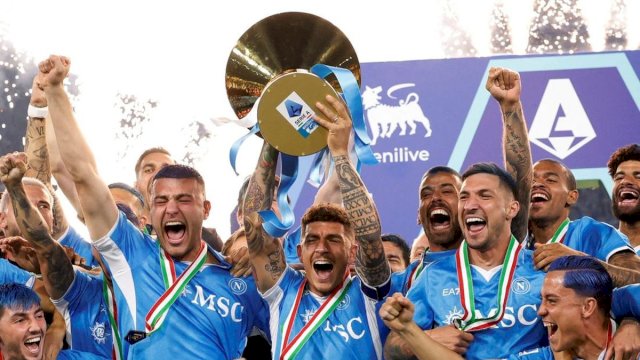 Napoli menyegel gelar juara Liga Italia Serie A 2024/25/INT