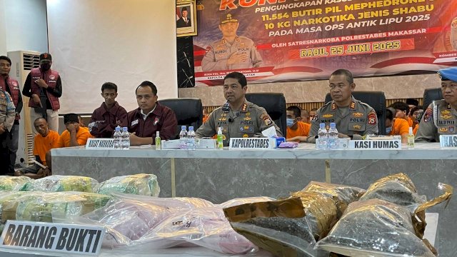 107 Pelaku Narkoba Ditangkap dalam Operasi Antik Lipu 2025 di Makassar
