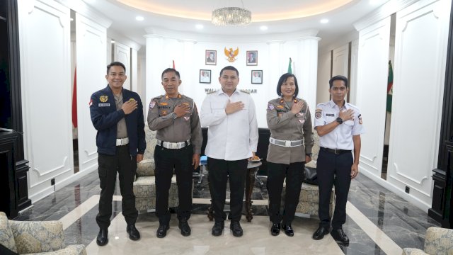Wali Kota Makassar, Munafri Arifuddin, menerima audiensi dari jajaran Direktorat Lalu Lintas Polda Sulsel, Rabu (25/6/2025).
