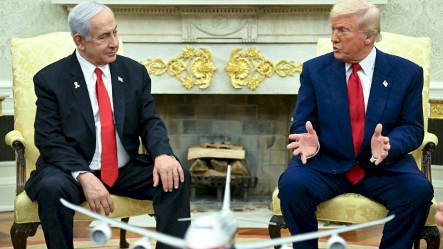 Perdana Menteri Israel, Benjamin Netanyahu dan Presiden Amerika Serikat (AS), Donald Trump