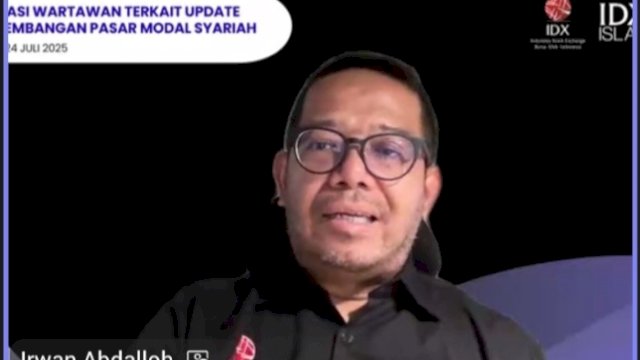 Kepala Divisi Pasar Modal Syariah BEI, Irwan Abdalloh, dalam acara Edukasi Wartawan "Update Perkembangan Pasar Modal Syariah" yang digelar secara daring, pada Kamis (24/72025)