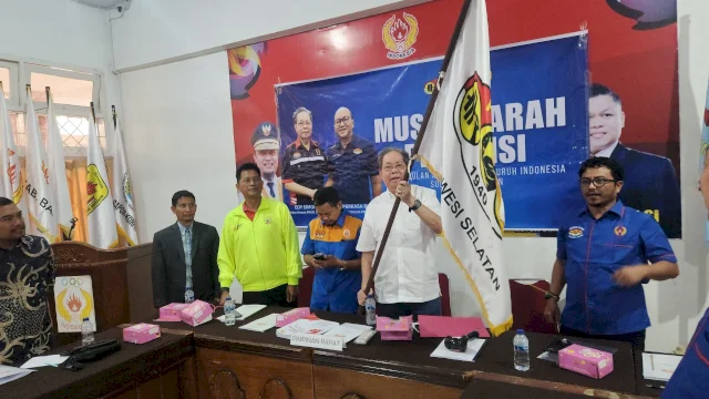 Eddy Simon secara aklamasi pimpin pengprov PABSI Sulsel yang diselenggarakan di Aula Kantor Koni Sulsel, Jl. Hasanuddin Makassar, Kamis, 7/8/2025.
