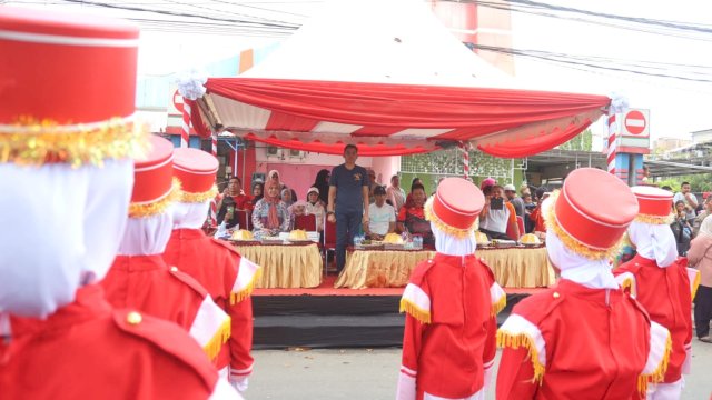 Meriahkan HUT RI Ke-80, Ratusan Siswa di Pinrang Ikuti Lomba Gerak Jalan 