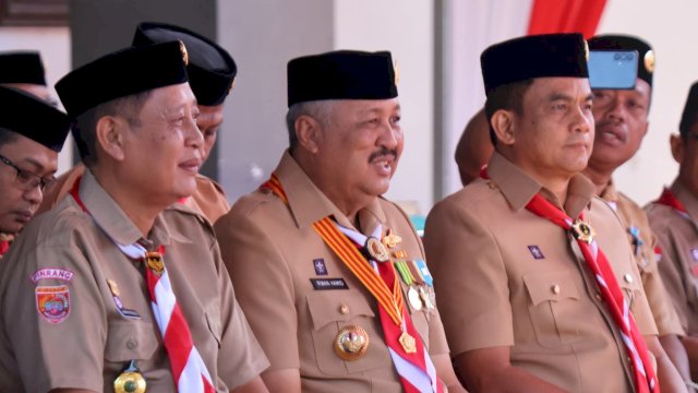Bupati Pinrang jadi Pembina Upacara Apel Besar Peringatan Hari Pramuka ke-64 