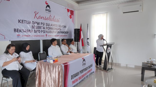 Rapat konsolisasi secara internal dengan pengurus PSI di Kabupaten Pangkep, Sabtu 23 Agustus 2025. 