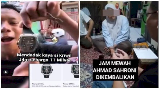 
Jam tangan milik Ahmad Sahroni yang harganya miliaran rupiah dan dijarah warga, kini diketahui sudah dikembalikan. Jam tangan senilai Rp 11 miliar itu dikembalikan oleh orang tua si bocah yang viral sebelumnya di media sosial.
